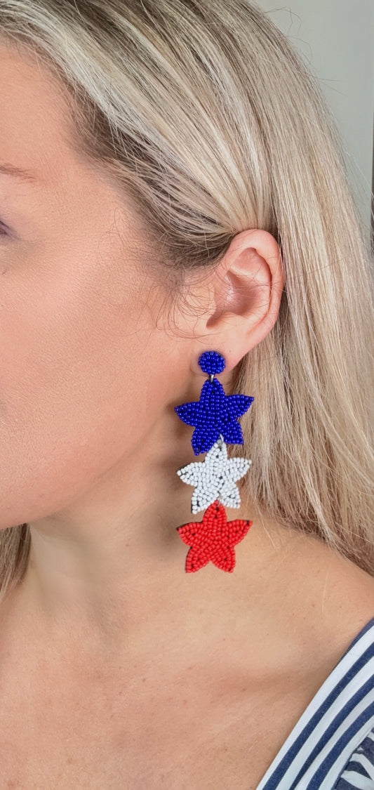 Beaded Star Stack Earrings