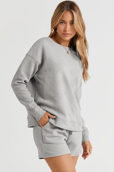 **MORE COLORS** Long Sleeve Textured Two Piece Lounge Set