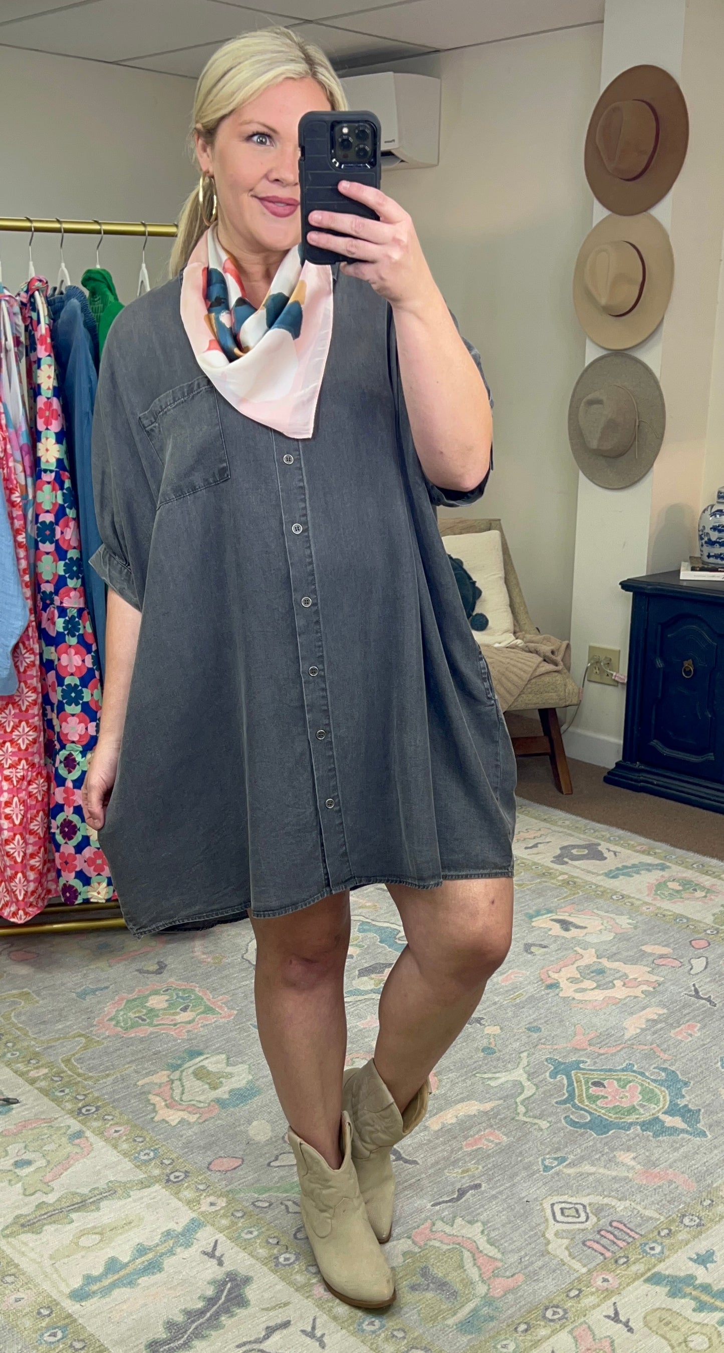 **MORE COLORS** Ten Out Of Tencel Slouchy Shirt Dress