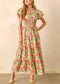 Bloom Service Printed Puff Sleeve Maxi Dress