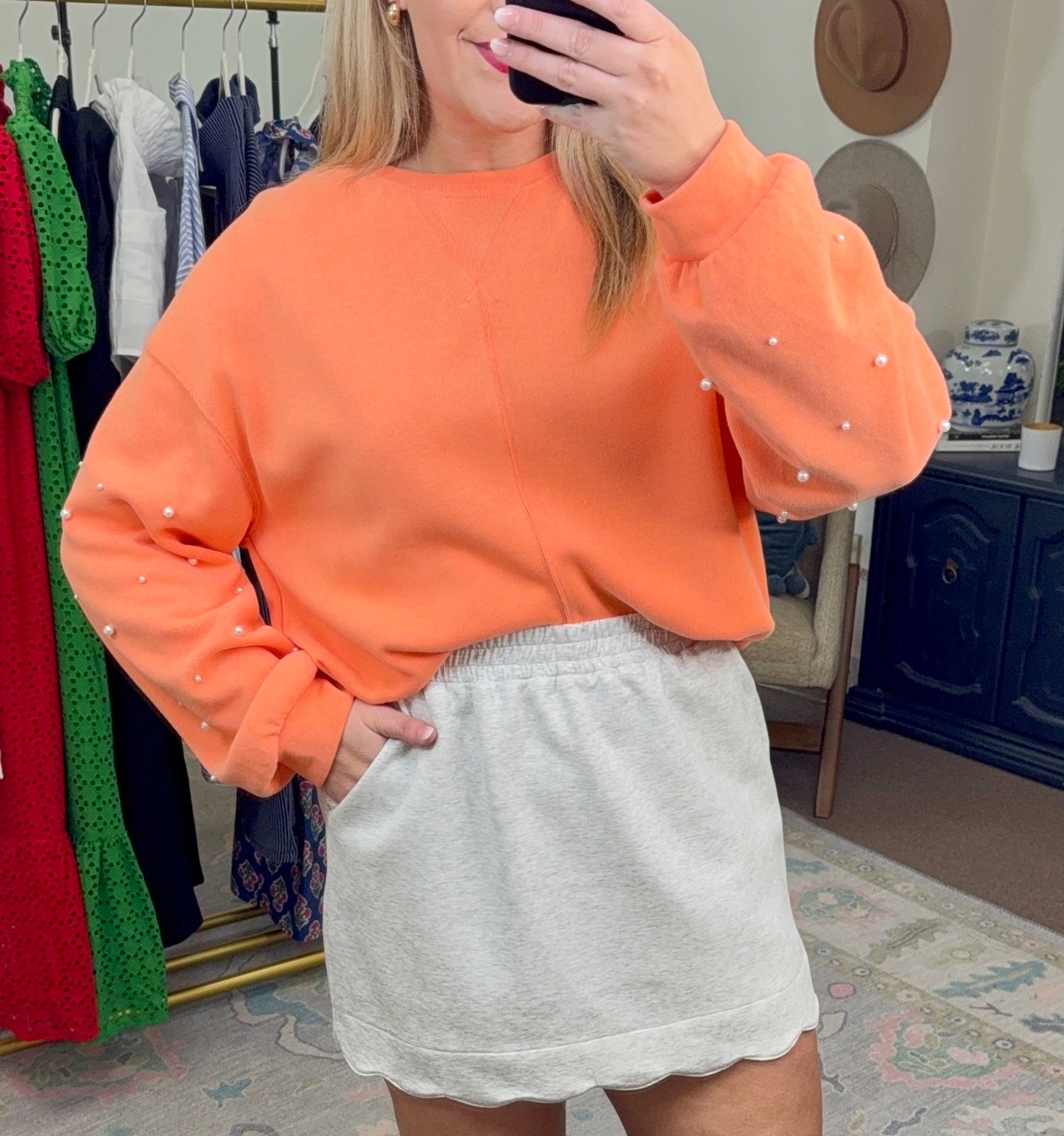 Something More Pearl Embellished Pullover