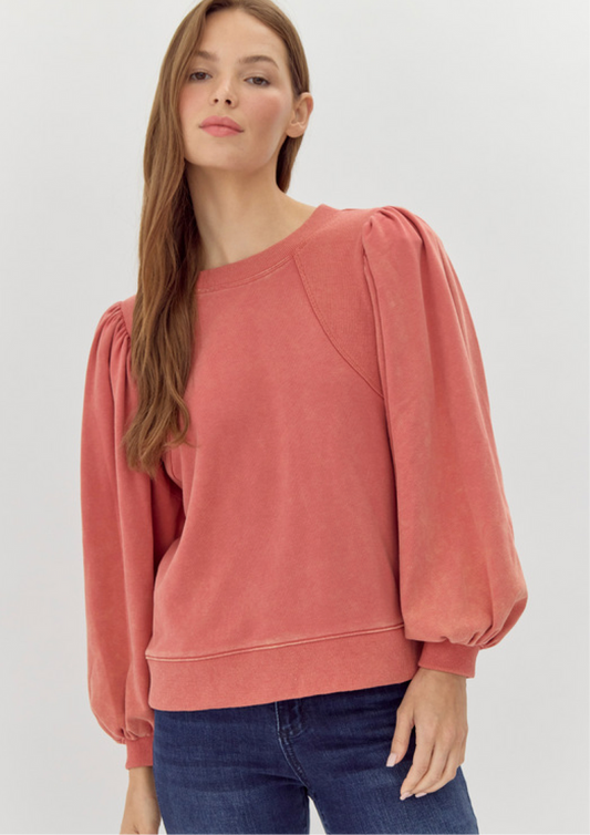 Know Your Worth Balloon Sleeve Sweatshirt