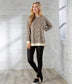 Fanning Split Side Pullover Top in Tan Leopard
