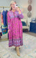 Pink Boho Print Maxi Dress