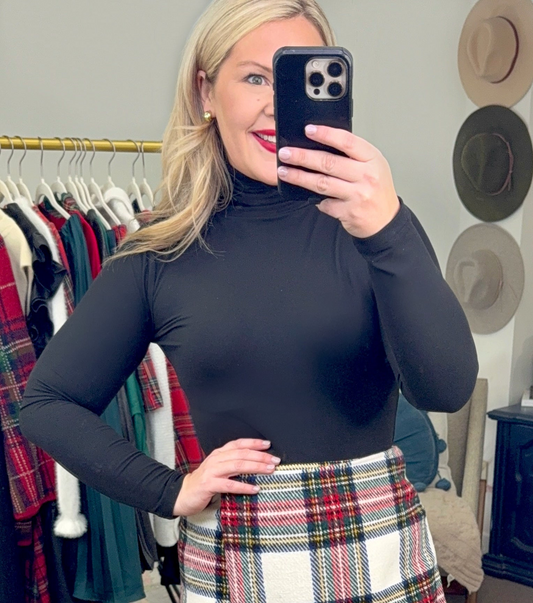 Second Skin Brushed Mock Neck Top