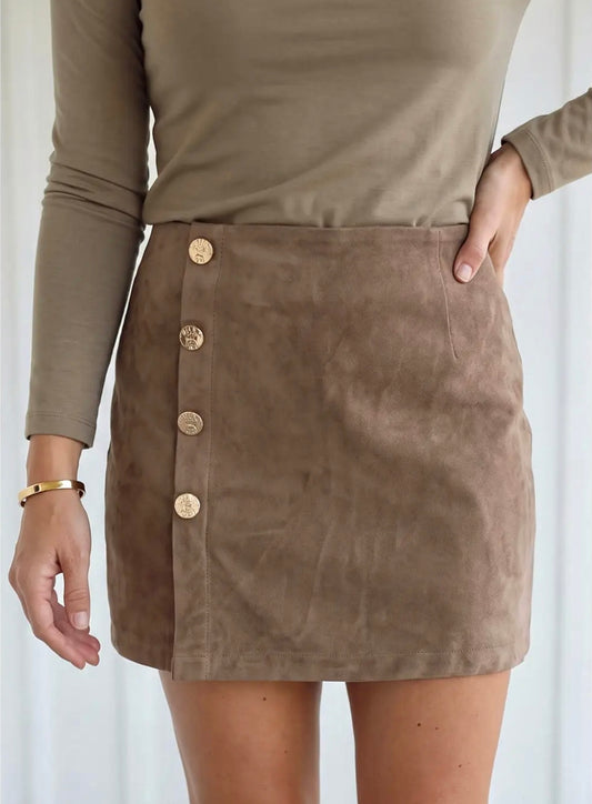 **MORE COLORS** Suede Ya Look Asymmetric Wrap Skort