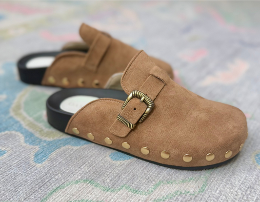 Boston Bound Studded Buckle Clogs