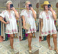 Daily Delight Linen Embroidered Puff Sleeve Dress