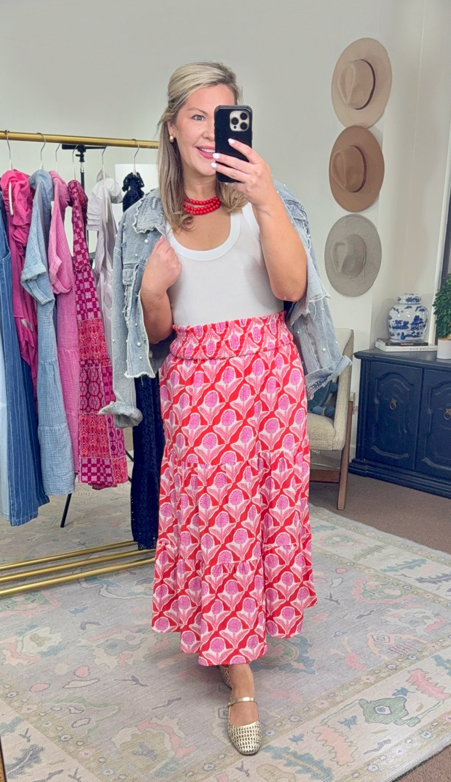 TCEC: Garden Gossip Floral Print Tiered Skirt