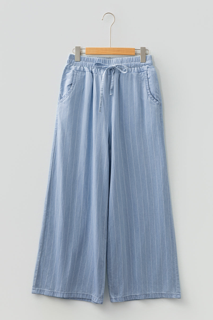 **MORE COLORS** Make Way Wide Leg Stripe Chambray Pants