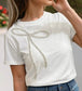 Laid Back Luxe Bow Embellished Tee