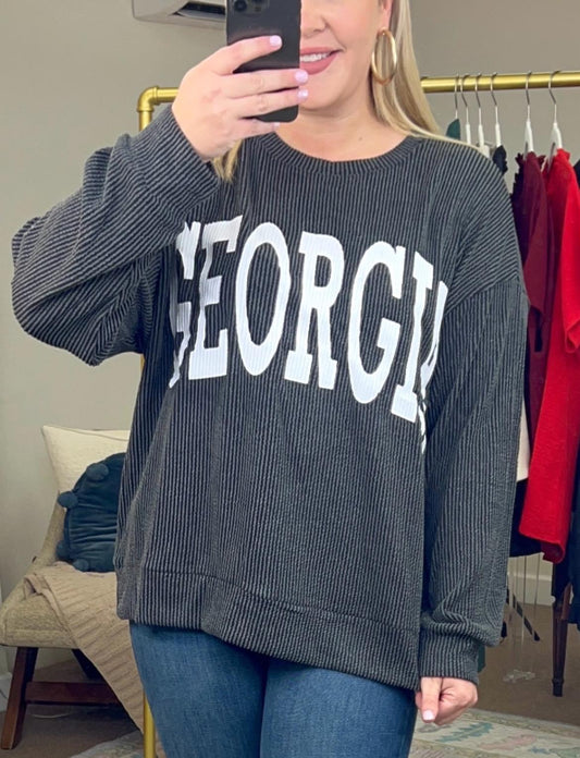 Glory Glory Georgia Ribbed Pullover Top