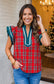 Trimmed to Perfection Tartan Ric Rac Blouse
