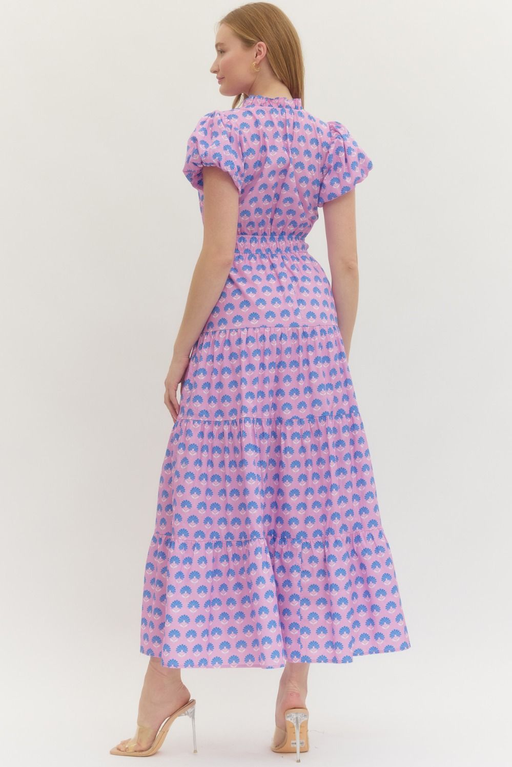 Afternoon Affair Printed Puff Sleeve Maxi Dress