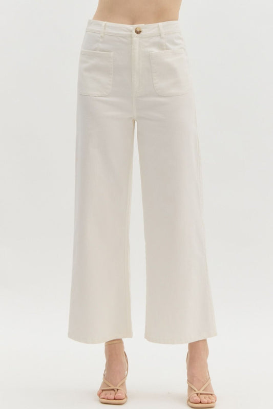 Steady As She Goes Wide Leg Cropped Pants