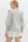 Delicate Flower Ruffle Puff Sleeve Blouse