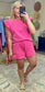 **MORE COLORS** Road Tripping Textured Ruffle Two Piece Short Set
