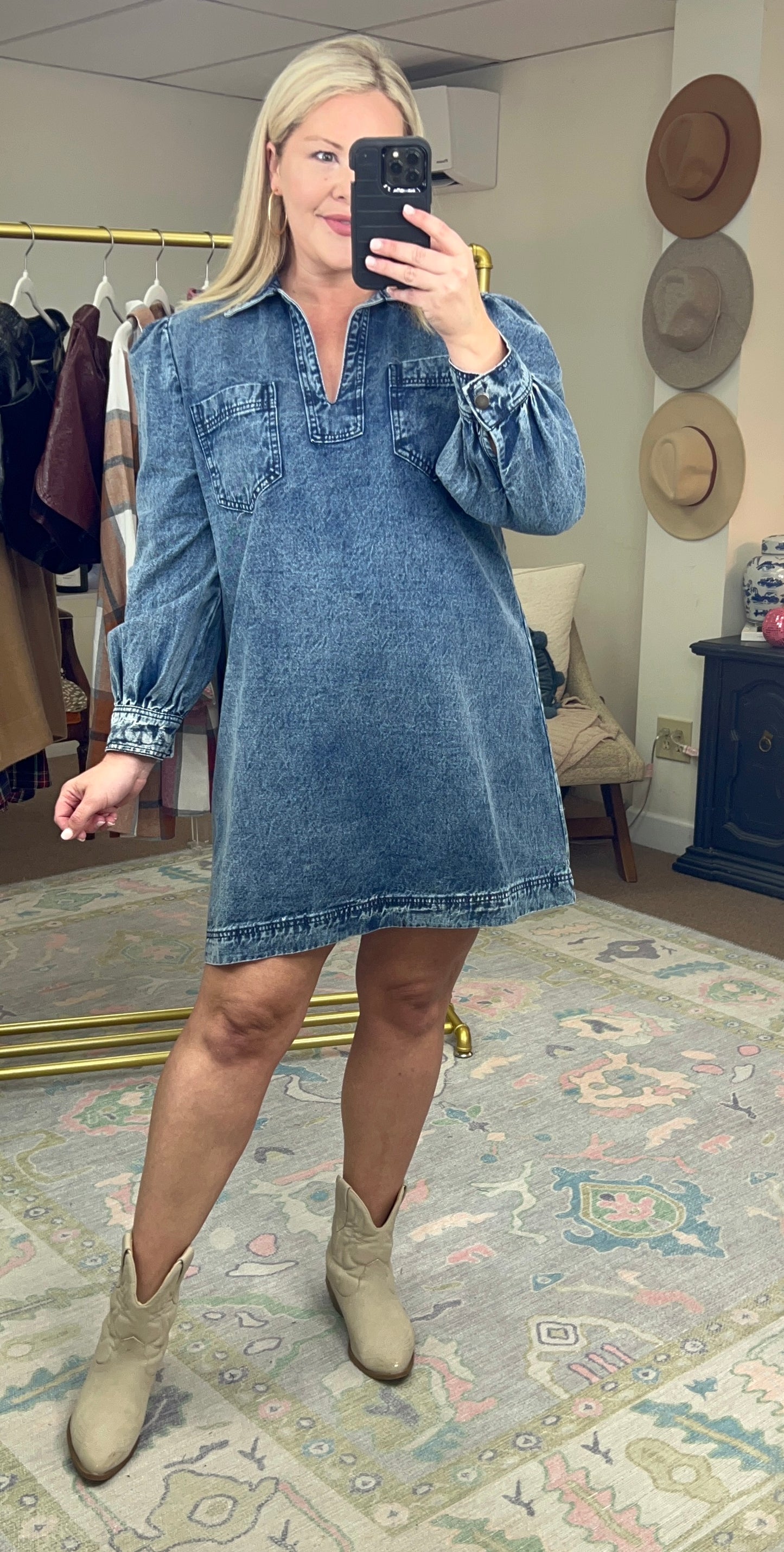 Heart And Soul Acid Wash Denim Dress