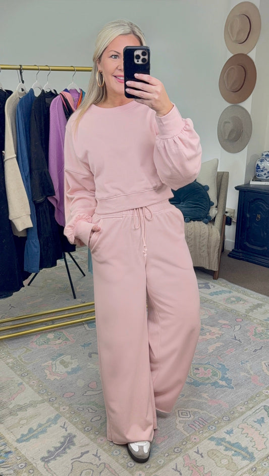 **MORE COLORS** Call Me Cozy Wide Leg Lounge Set