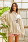 WWJD Embroidered Patch Graphic Mock Neck Sweatshirt