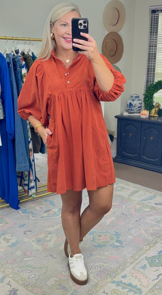 **MORE COLORS** Feels Like Home Corduroy Dress