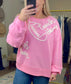 We Want A Touchdown Pink Pullover Top