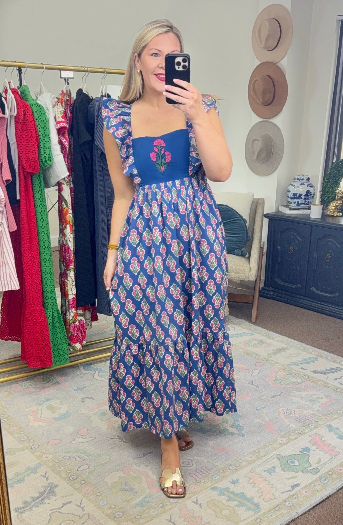 Garden Hymn Ruffle Midi Dress