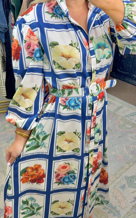Archive Botanica Belted Midi Dress