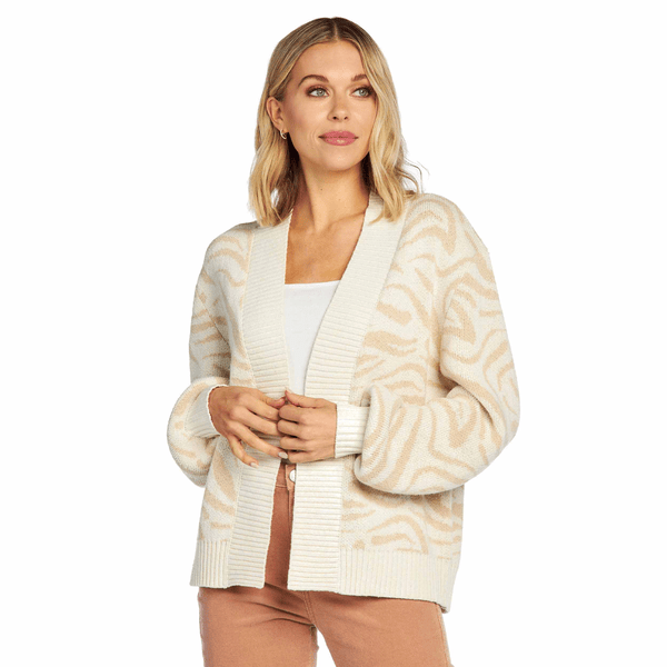 Neutral Territory Animal Print Knit Cardigan