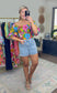 Flower to the People Retro Print Blouse