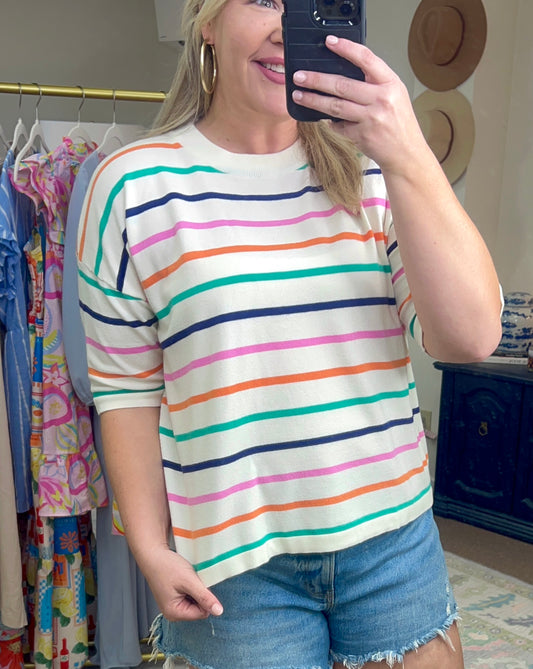 Laid Back Lady Stripe Knit Top