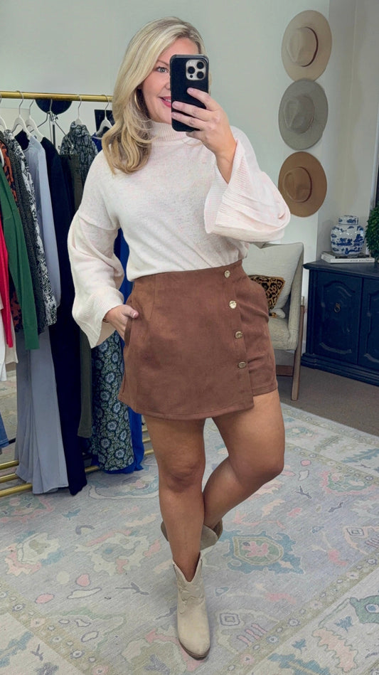 **MORE COLORS** Suede Ya Look Asymmetric Wrap Skort
