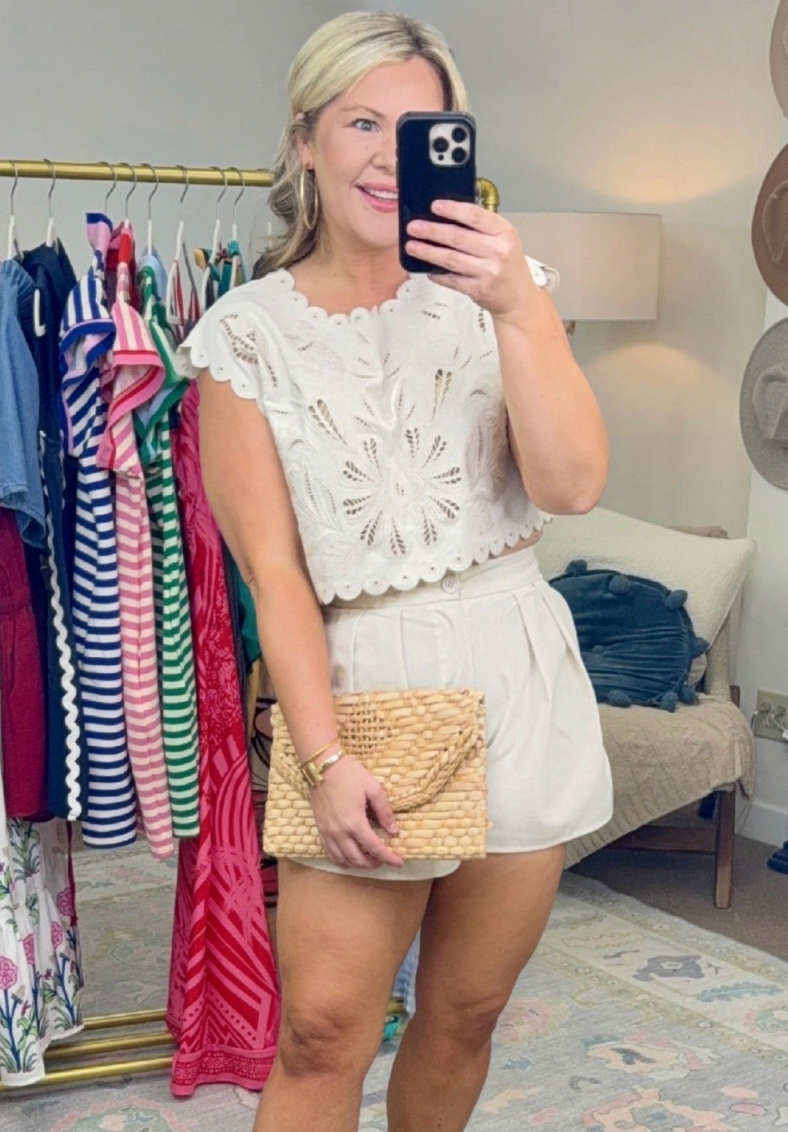 MABLE: Amalfi Coast Embroidered Linen Short Set