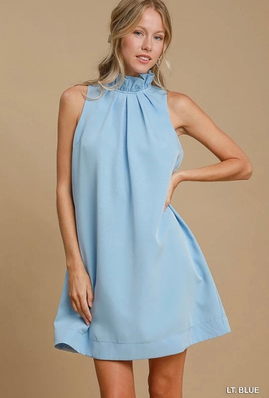 **MORE COLORS** Invite Only Bow Tie Ruffle Neck Dress