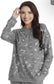 Fanning Split Side Pullover Top in Gray Leopard