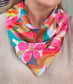 Pink Watercolor Blooms Silk Neck Scarf