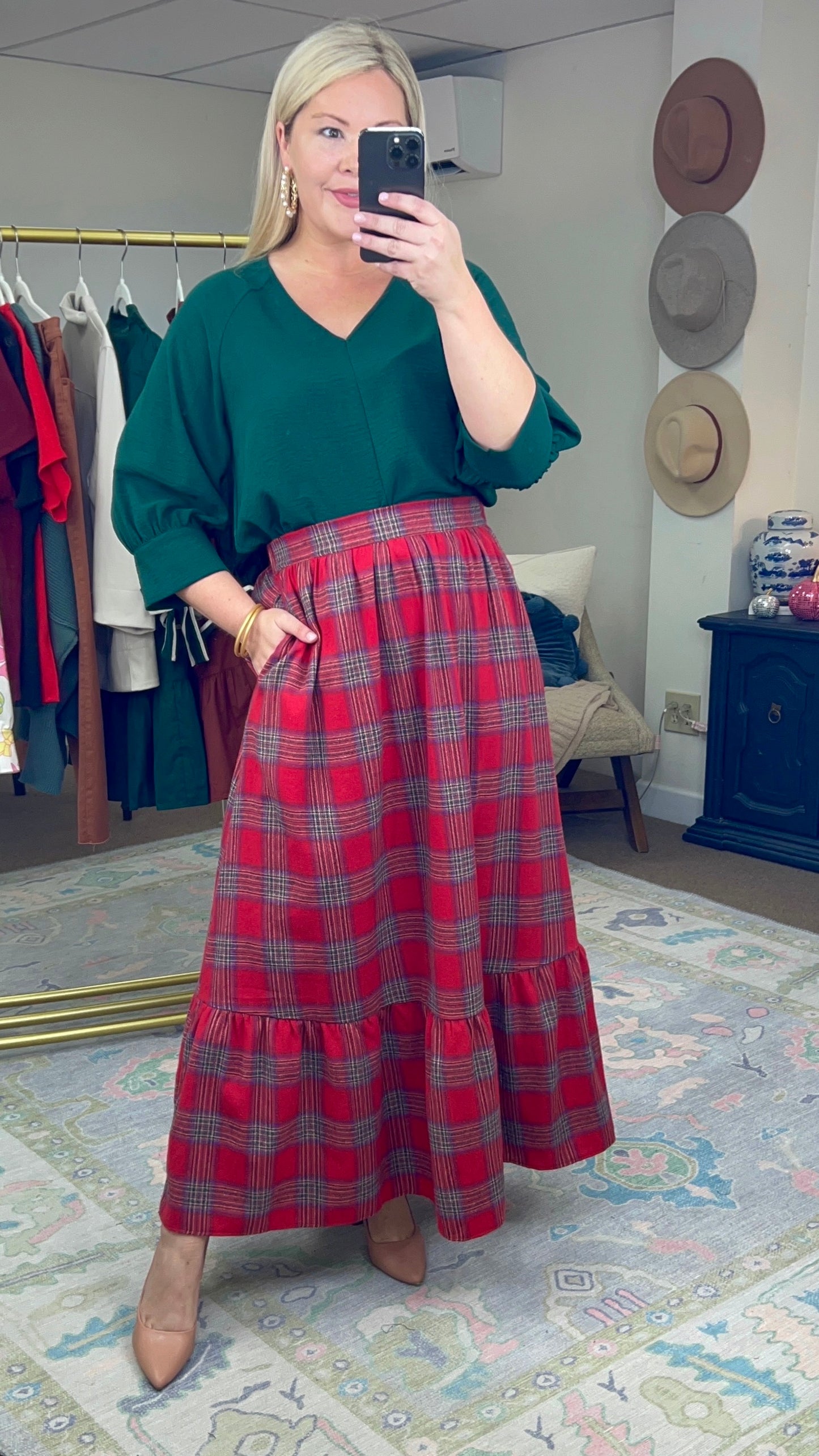 Season Of Style Plaid Maxi Skirt