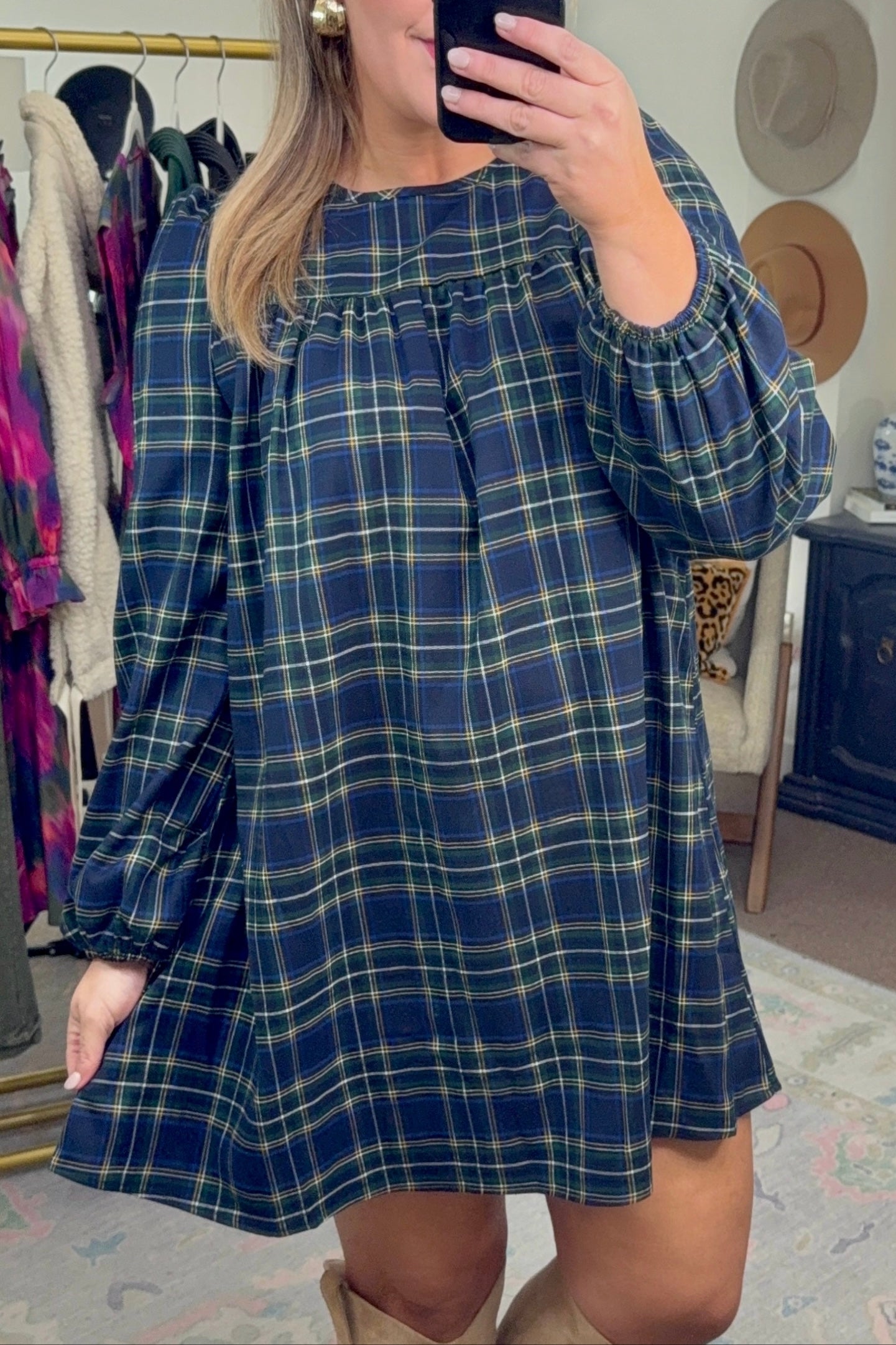 Set The Standard Plaid Dress