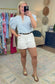 In the Wild Leopard Trim Poplin Blouse