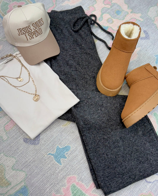 Staying In Tonight Brushed Knit Lounge Pants