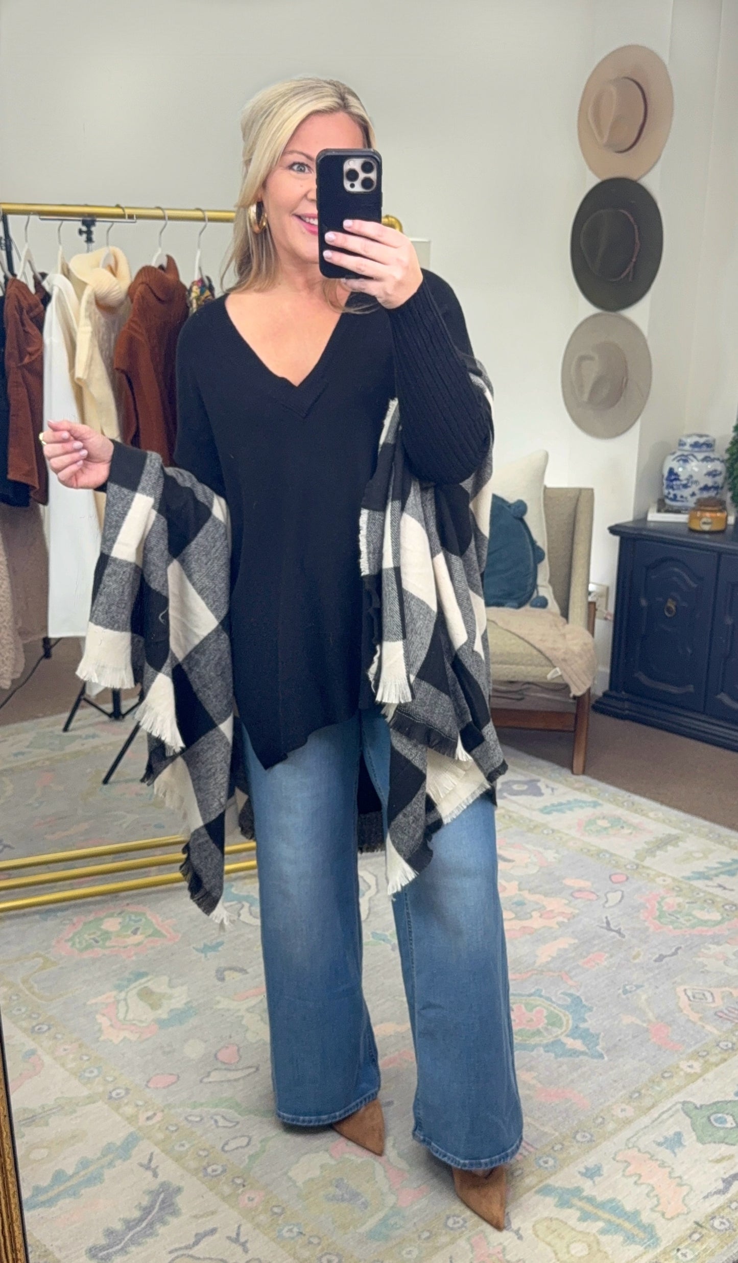 Wrapped in Love Buffalo Check Ruana Wrap