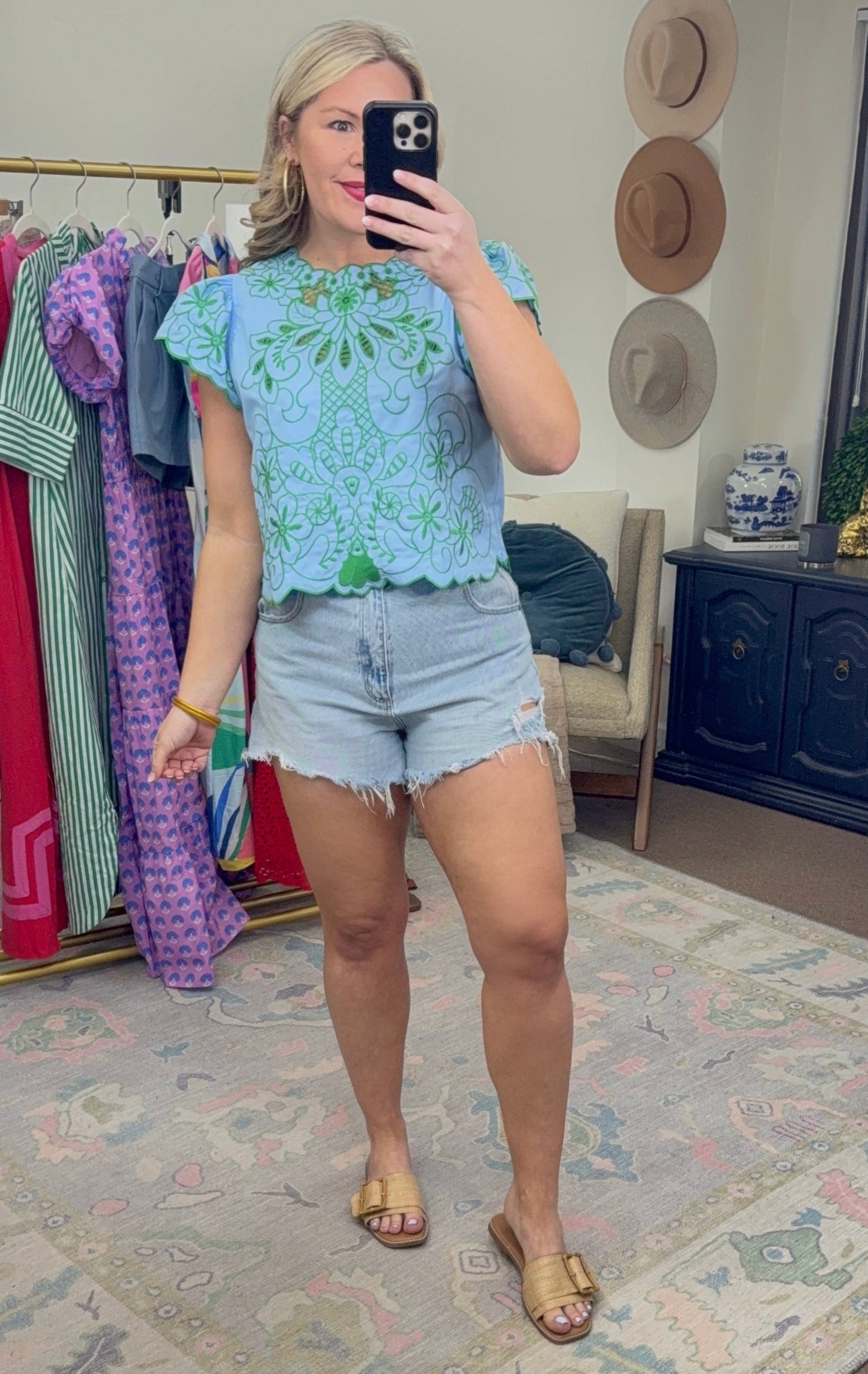 Trip To Saint-Tropez Embroidered Blouse