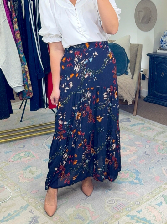 Afterglow Meadow Tiered Maxi Skirt