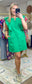 Green Ruffle Shirt Dress