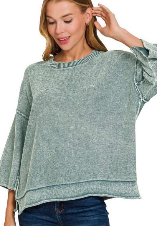 Take the Day Mineral Wash Knit Top