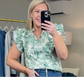 Take Your Time Ruffle Toile Blouse