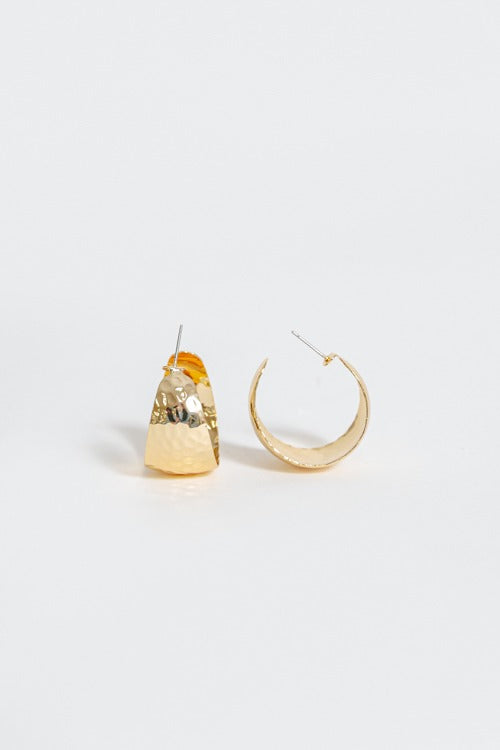 Ripple Effect Hammered Hoop Earrings