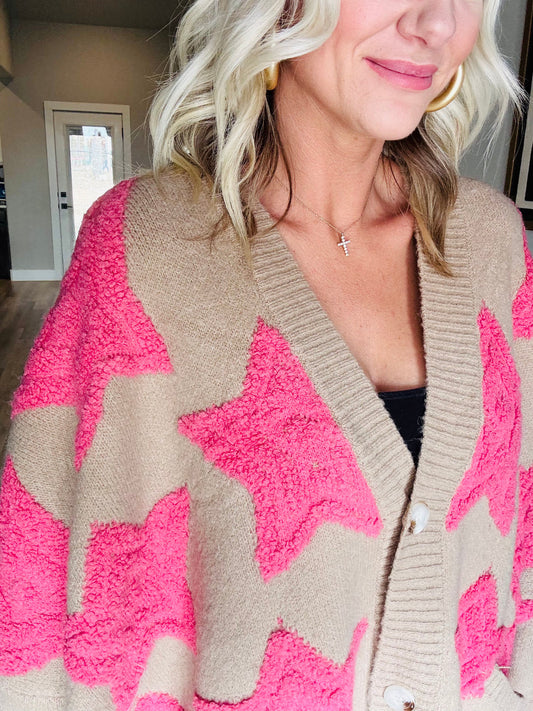 Starry Knit Textured Cardigan