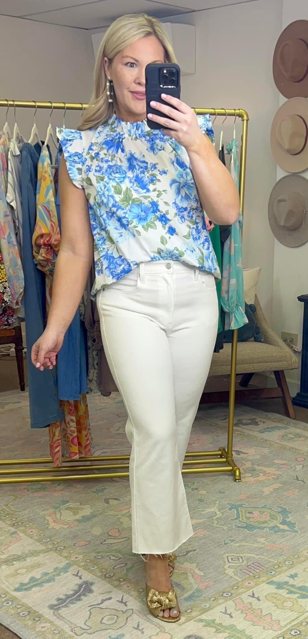 Gabrielle Poplin Ruffle Top