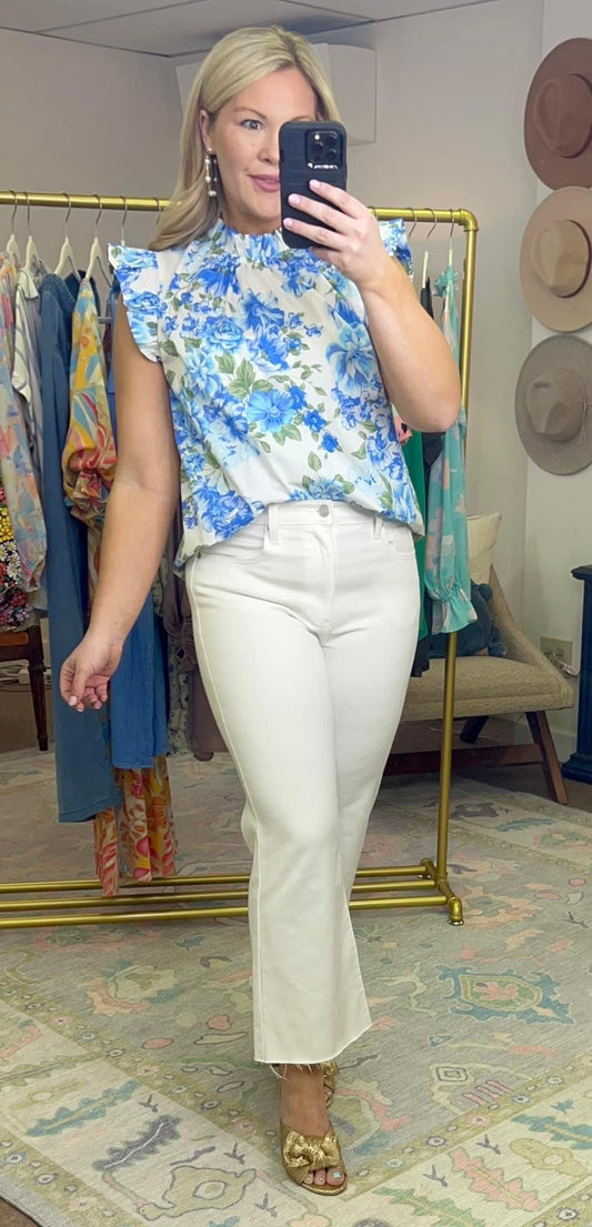 Gabrielle Poplin Ruffle Top